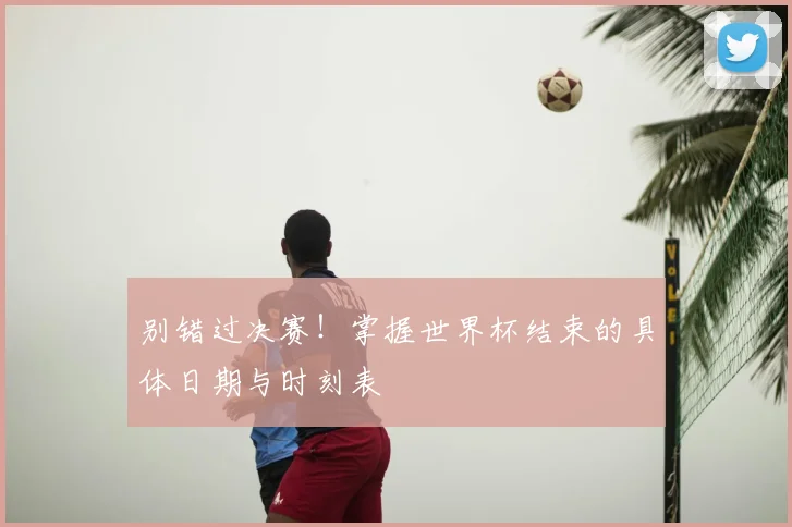 别错过决赛！掌握世界杯结束的具体日期与时刻表