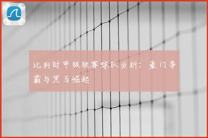 比利时甲级联赛球队分析：豪门争霸与黑马崛起